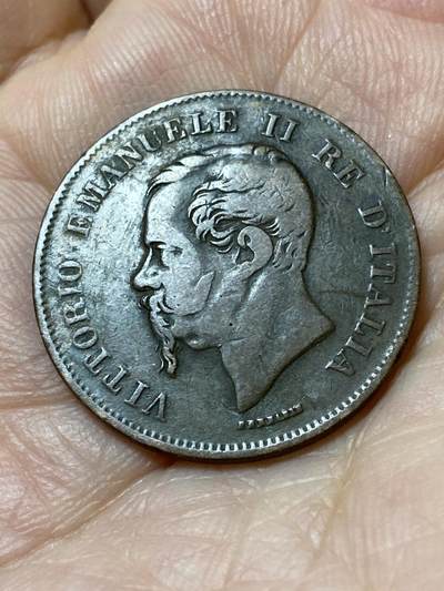 2026年第三十一场(总第二百场)英国一线回流散币新春特拍第三场(免佣金) 意大利王国1862年5分(维托里奥·埃马努埃莱二世，N标那不勒斯造，首发年仅发行2年)