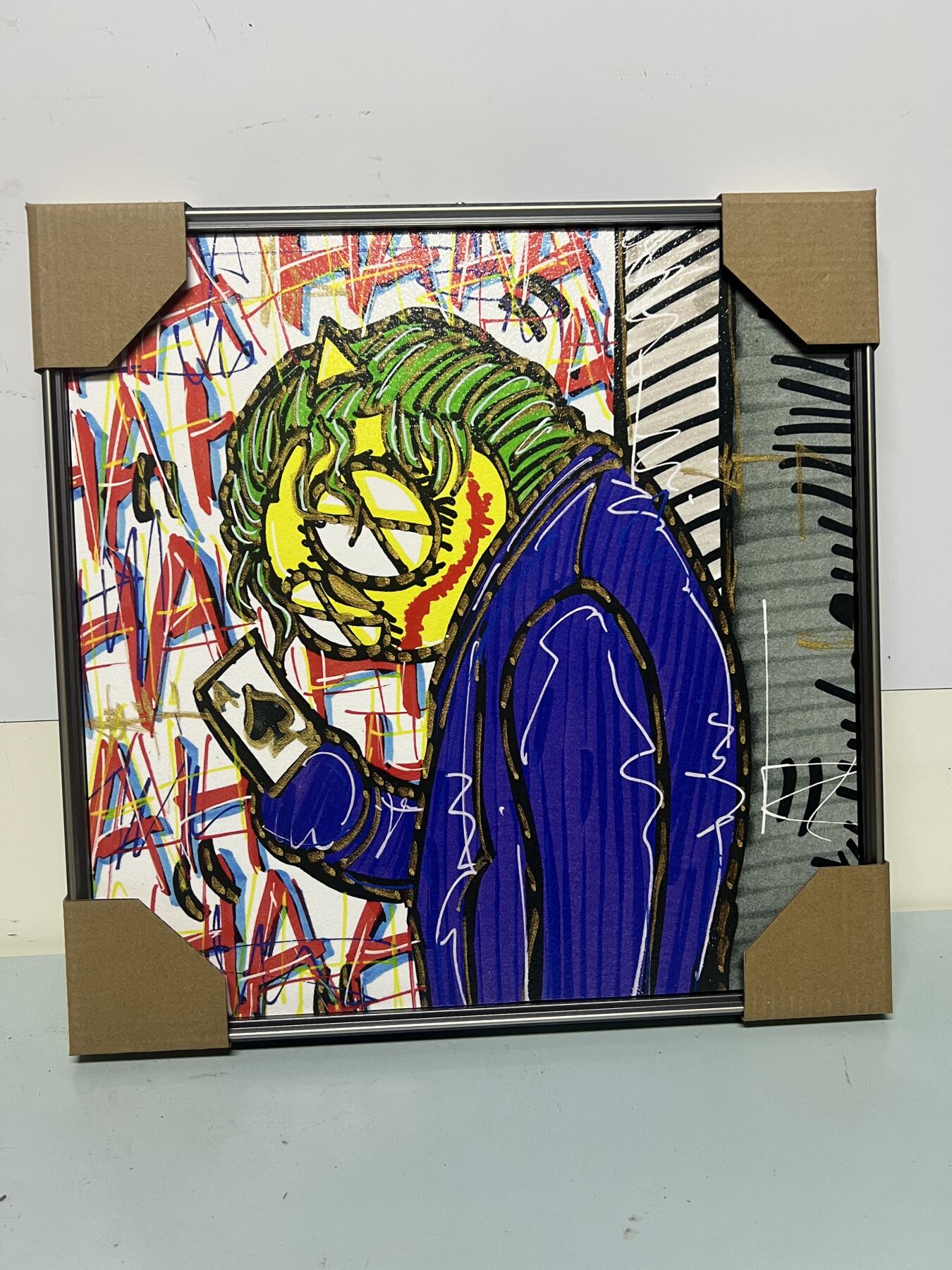 零元拍：OWSON 系列作品装饰肌理画《小丑》，相框尺寸35/35CM。因展品出展，镜框可能有轻微划痕，介意勿拍