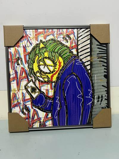 零元拍：OWSON 系列作品装饰肌理画《小丑》，相框尺寸35/35CM。因展品出展，镜框可能有轻微划痕，介意勿拍 - 零元拍：OWSON 系列作品装饰肌理画《小丑》，相框尺寸35/35CM。因展品出展，镜框可能有轻微划痕，介意勿拍