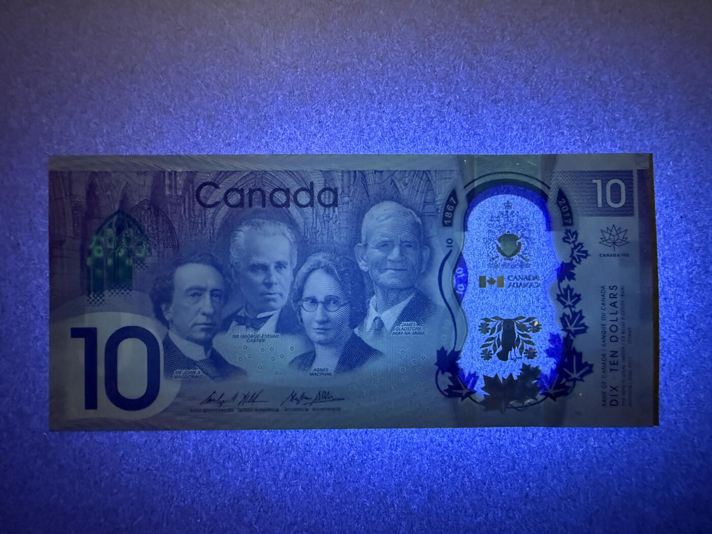 《艾美收藏》第232期-2.22周日外币靓号精品场(春节首拍) 豹子号 加拿大10元 UNC 2017年 加拿大建国150周年纪念钞 靓号送评博70分 无347豹子号888