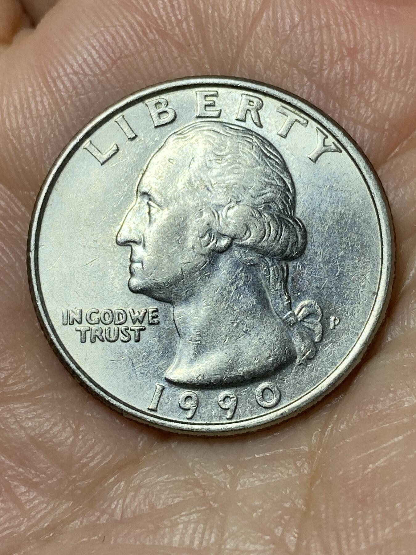 2026年第三十一场(总第二百场)英国一线回流散币新春特拍第三场(免佣金) 美国🇺🇸1990年1/4元(华盛顿1/4元第三版，P标费城造)