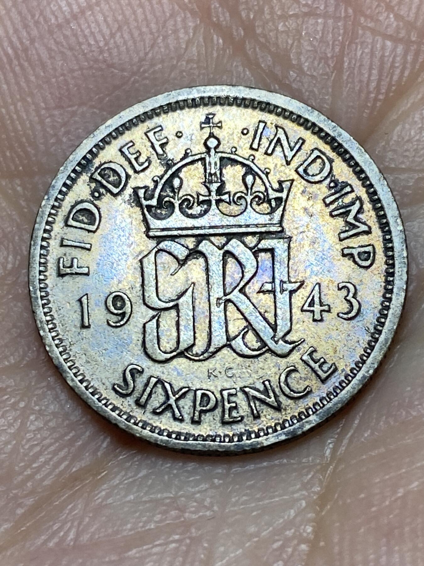 2026年第三十一场(总第二百场)英国一线回流散币新春特拍第三场(免佣金) 英国🇬🇧1943年6便士银币(乔治六世第一版，500银)