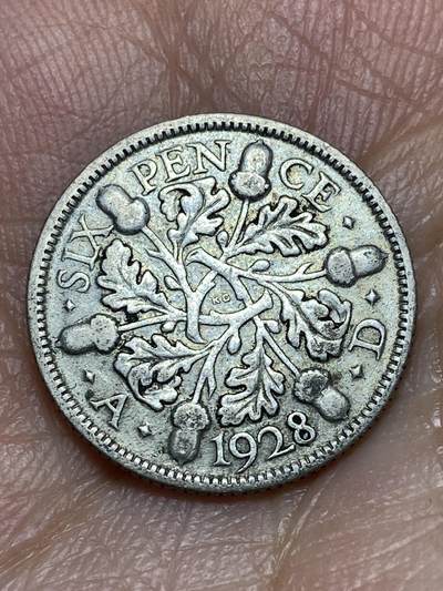 2026年第三十一场(总第二百场)英国一线回流散币新春特拍第三场(免佣金) - 英国🇬🇧1928年6便士银币(乔治五世第五版，500银)