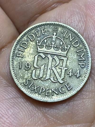 2026年第三十一场(总第二百场)英国一线回流散币新春特拍第三场(免佣金) - 英国🇬🇧1944年6便士银币(乔治六世第一版，500银)