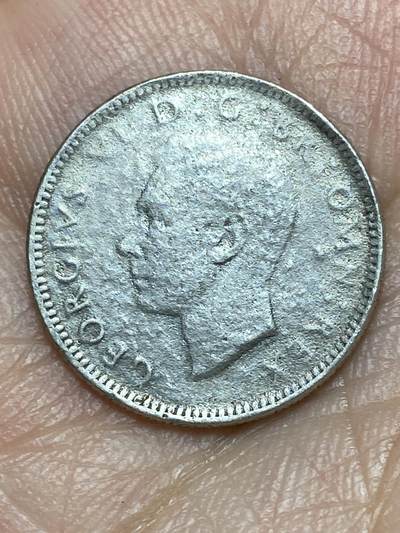 2026年第三十一场(总第二百场)英国一线回流散币新春特拍第三场(免佣金) 英国🇬🇧1937年6便士银币(乔治六世加冕年，第一版首发年，500银)