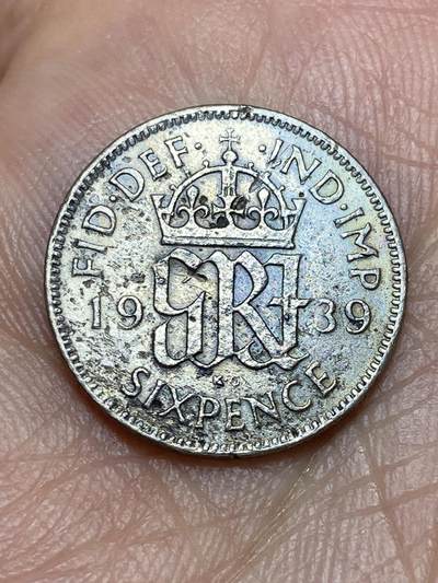 2026年第三十一场(总第二百场)英国一线回流散币新春特拍第三场(免佣金) - 英国🇬🇧1939年6便士银币(乔治六世第一版，500银)