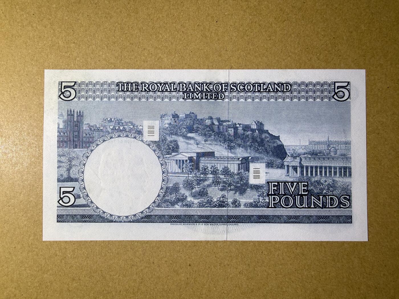 《艾美收藏》第232期-2.22周日外币靓号精品场(春节首拍) 苏格兰5镑 UNC 1969年 皇家银行 A1冠 无4