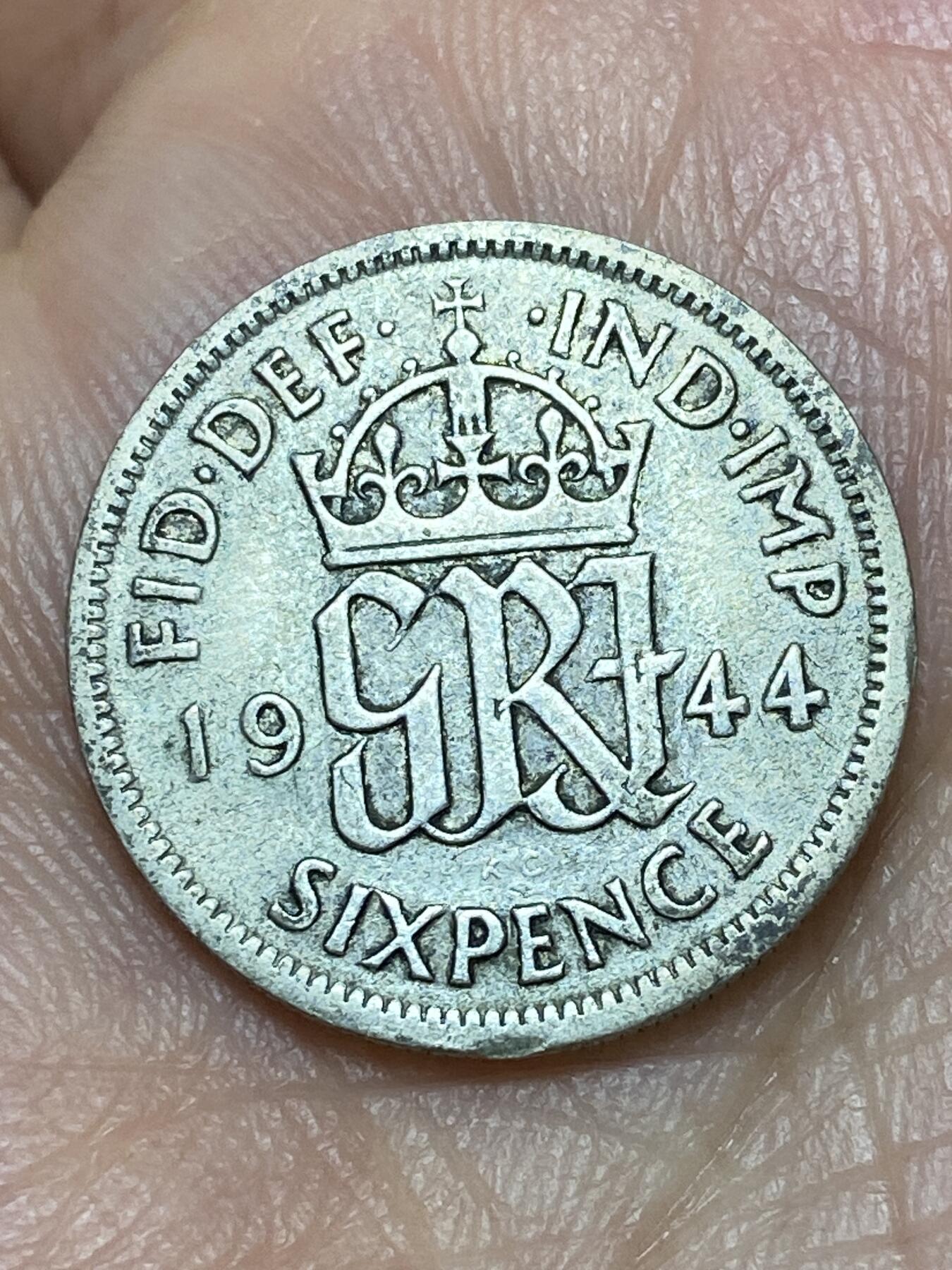 2026年第三十一场(总第二百场)英国一线回流散币新春特拍第三场(免佣金) 英国🇬🇧1944年6便士银币(乔治六世第一版，500银)