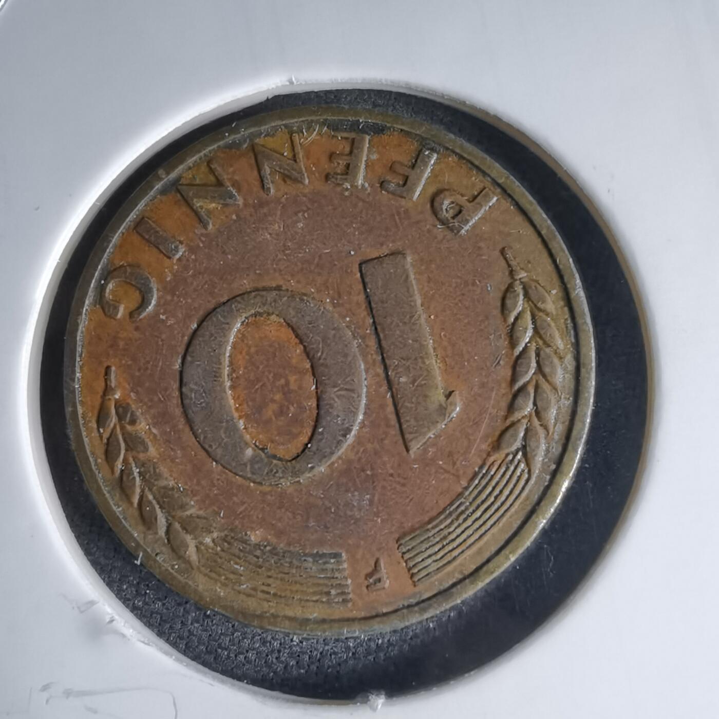 沼泽如烟--第1000场 德国1949年10芬尼银行版