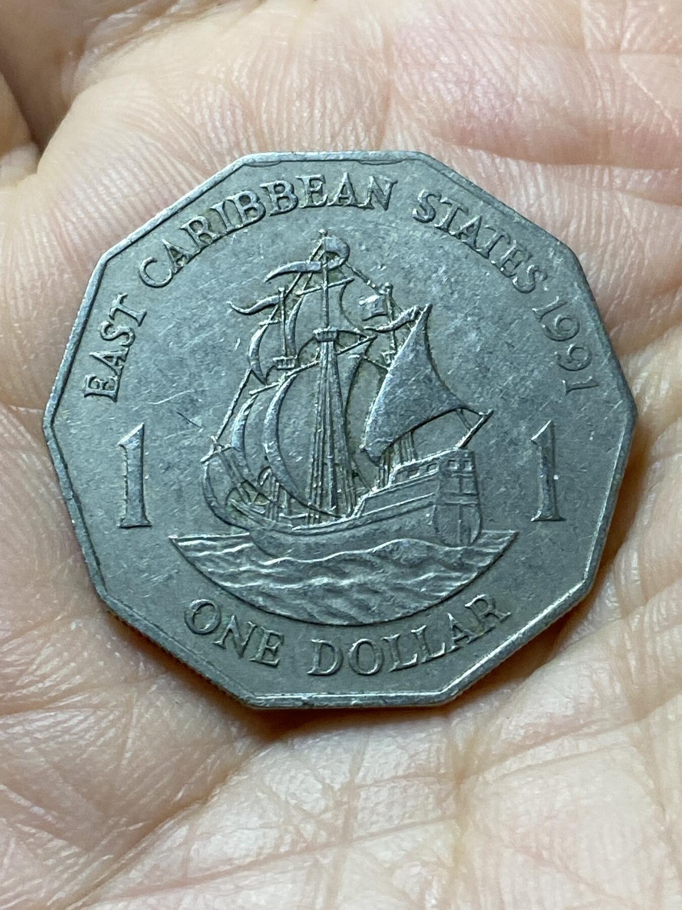 2026年第三十一场(总第二百场)英国一线回流散币新春特拍第三场(免佣金) 东加勒比国家1991年1元(伊丽莎白二世中年花冠第二版)