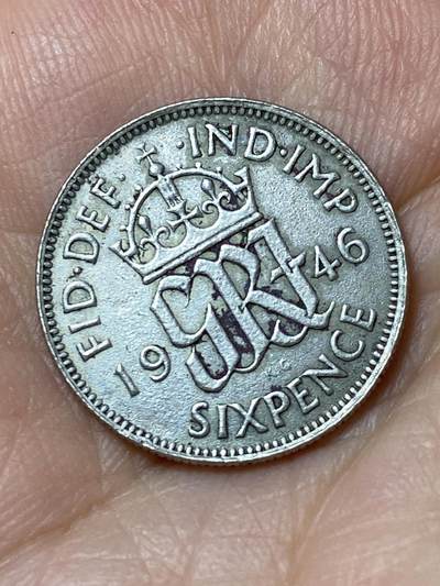 2026年第三十一场(总第二百场)英国一线回流散币新春特拍第三场(免佣金) - 英国🇬🇧1946年6便士银币(乔治六世第一版关门年，500银)