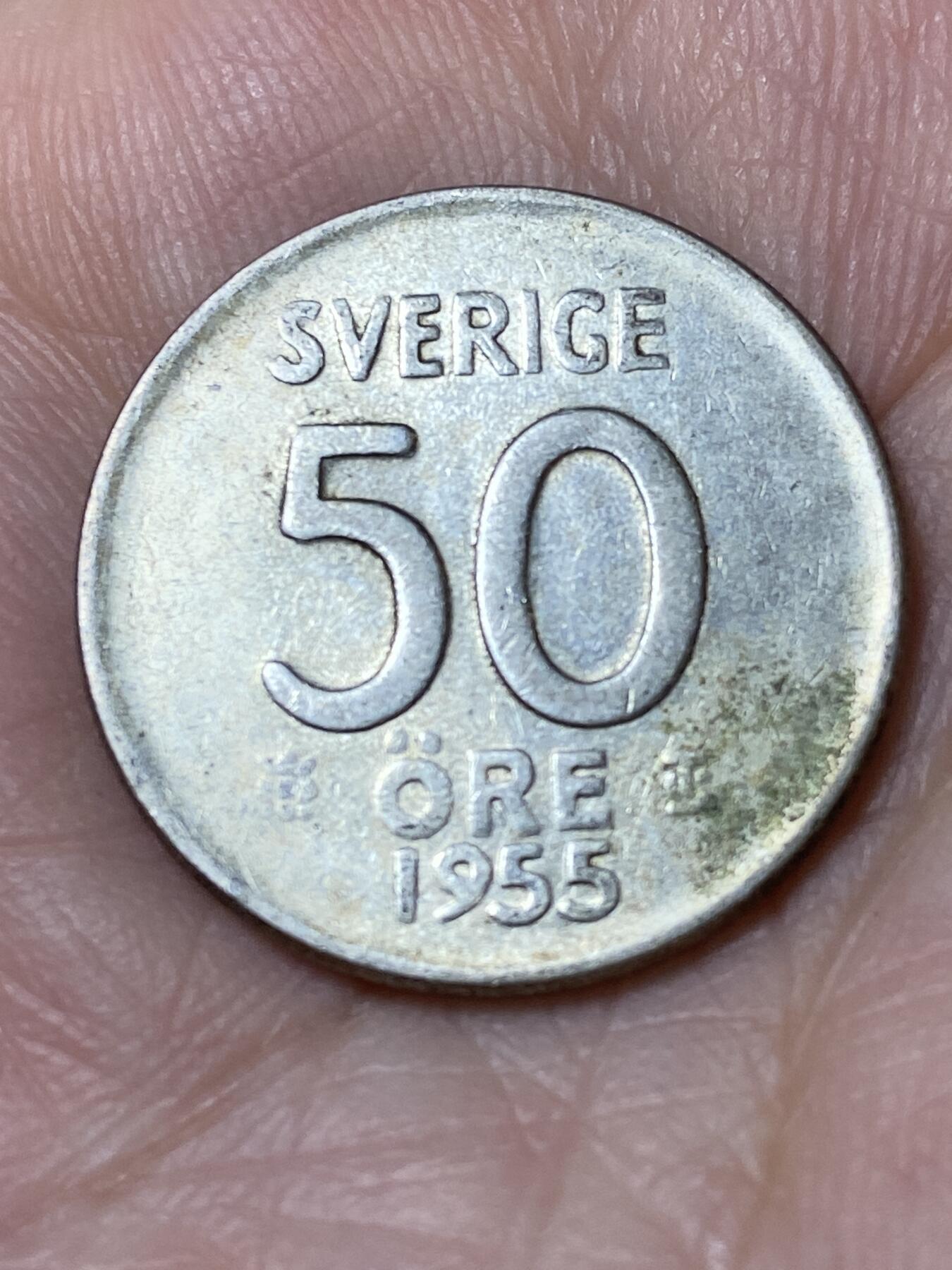 2026年第三十一场(总第二百场)英国一线回流散币新春特拍第三场(免佣金) 瑞典🇸🇪1955年50欧尔银币(古斯塔夫六世第一版，TS标，400银)