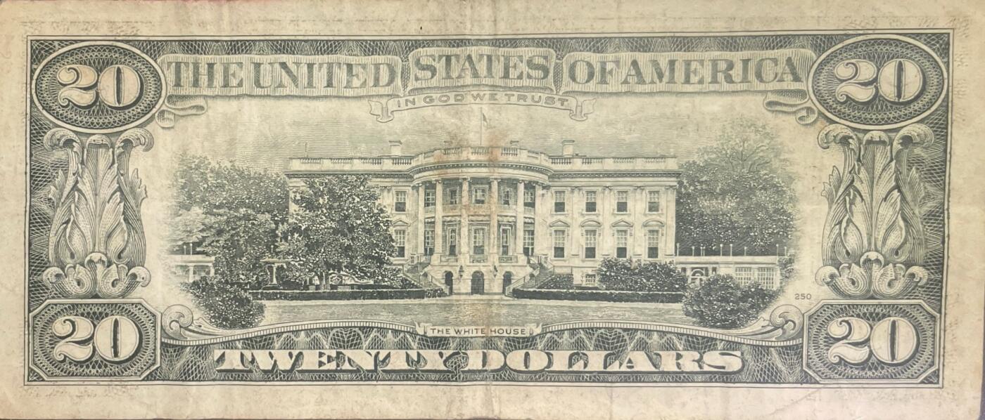 回流0301  1990年版20美元（¥138元）联邦储备券 圣路易斯联邦储备银行（字母“H”，数字标识“8”）