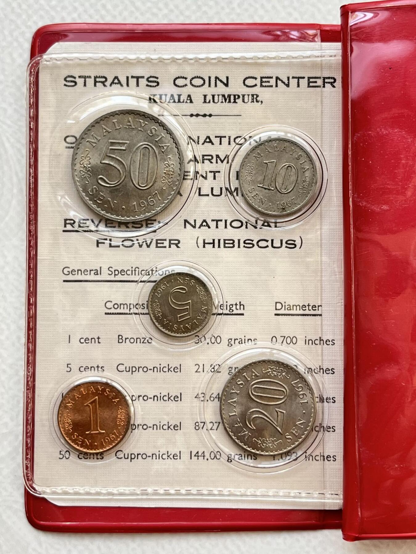 咖啡豆•收藏 2026年Feb_28th世界各国硬币套币拍卖 马来西亚 1967年 MS UNC封装套币 外国硬币