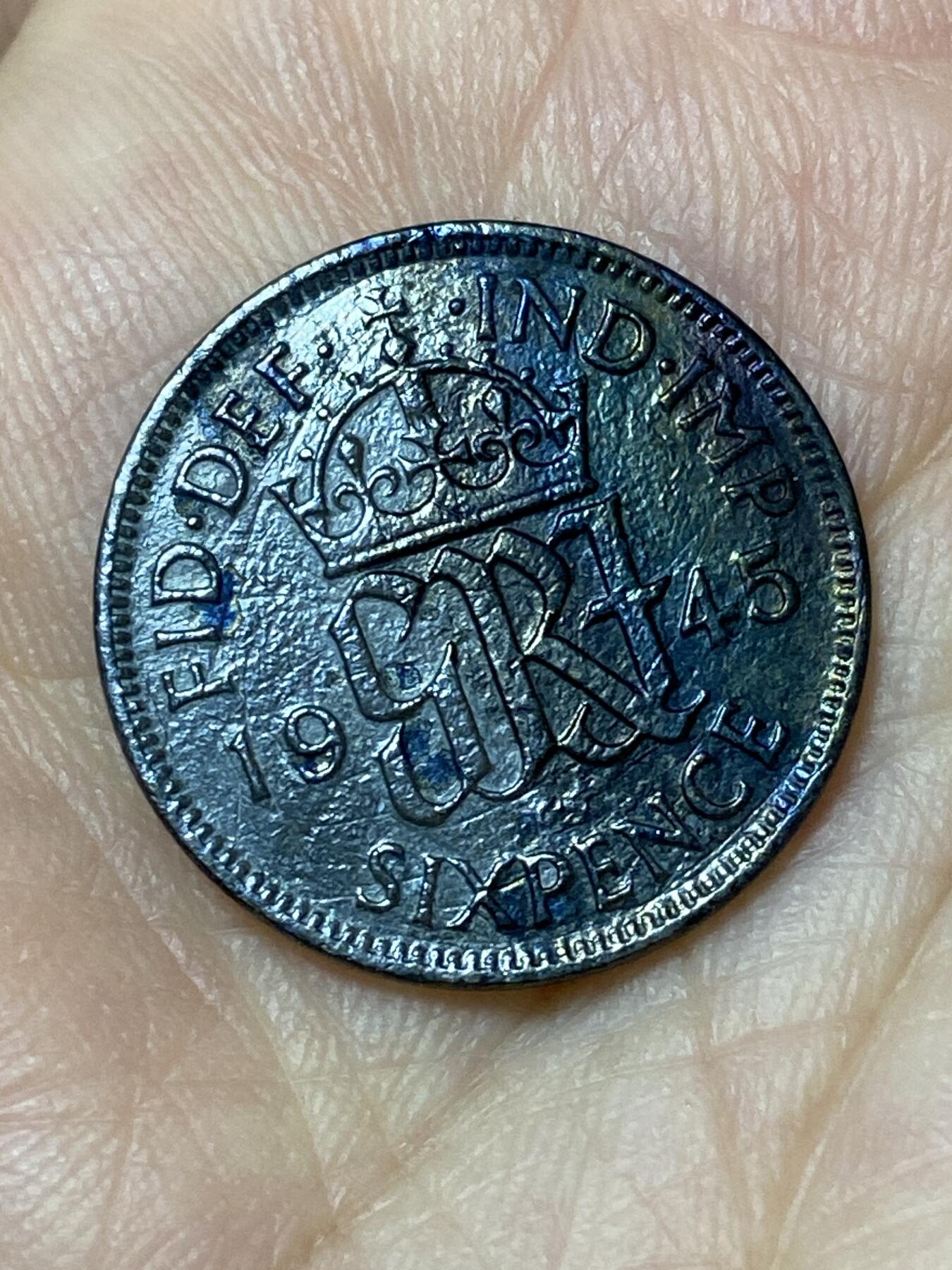 2026年第三十一场(总第二百场)英国一线回流散币新春特拍第三场(免佣金) 英国🇬🇧1945年6便士银币(乔治六世第一版，500银)