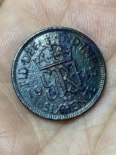 2026年第三十一场(总第二百场)英国一线回流散币新春特拍第三场(免佣金) - 英国🇬🇧1945年6便士银币(乔治六世第一版，500银)