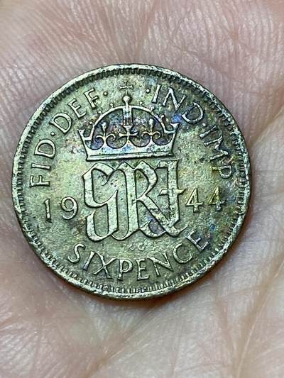 2026年第三十一场(总第二百场)英国一线回流散币新春特拍第三场(免佣金) - 英国🇬🇧1944年6便士银币(乔治六世第一版，500银)