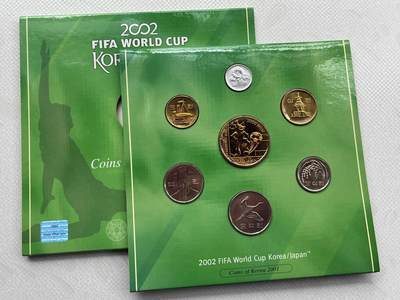 咖啡豆•收藏 2026年Feb_28th世界各国硬币套币拍卖 - 韩国 2001年 2002 FIFA日韩世界杯 UNC未流通套币 外国硬币