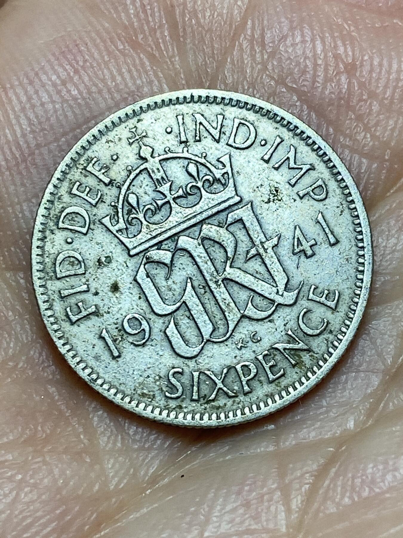 2026年第三十一场(总第二百场)英国一线回流散币新春特拍第三场(免佣金) 英国🇬🇧1941年6便士银币(乔治六世第一版，500银)