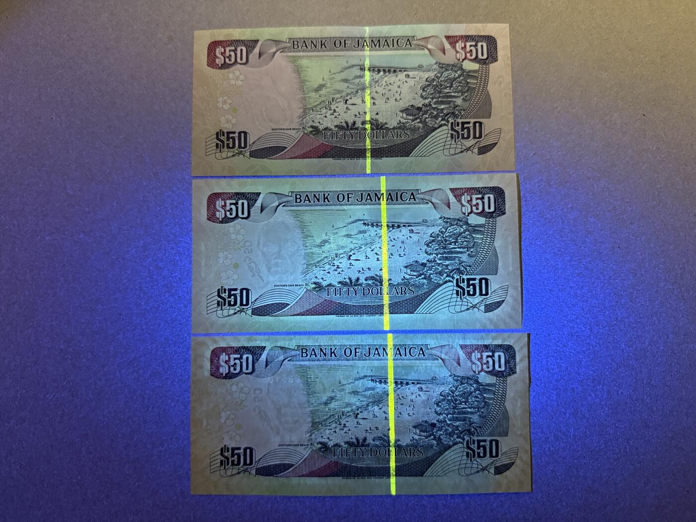 《艾美收藏》第232期-2.22周日外币靓号精品场(春节首拍) 牙买加50元3张 UNC 不同年份3张 全部无4双尾88