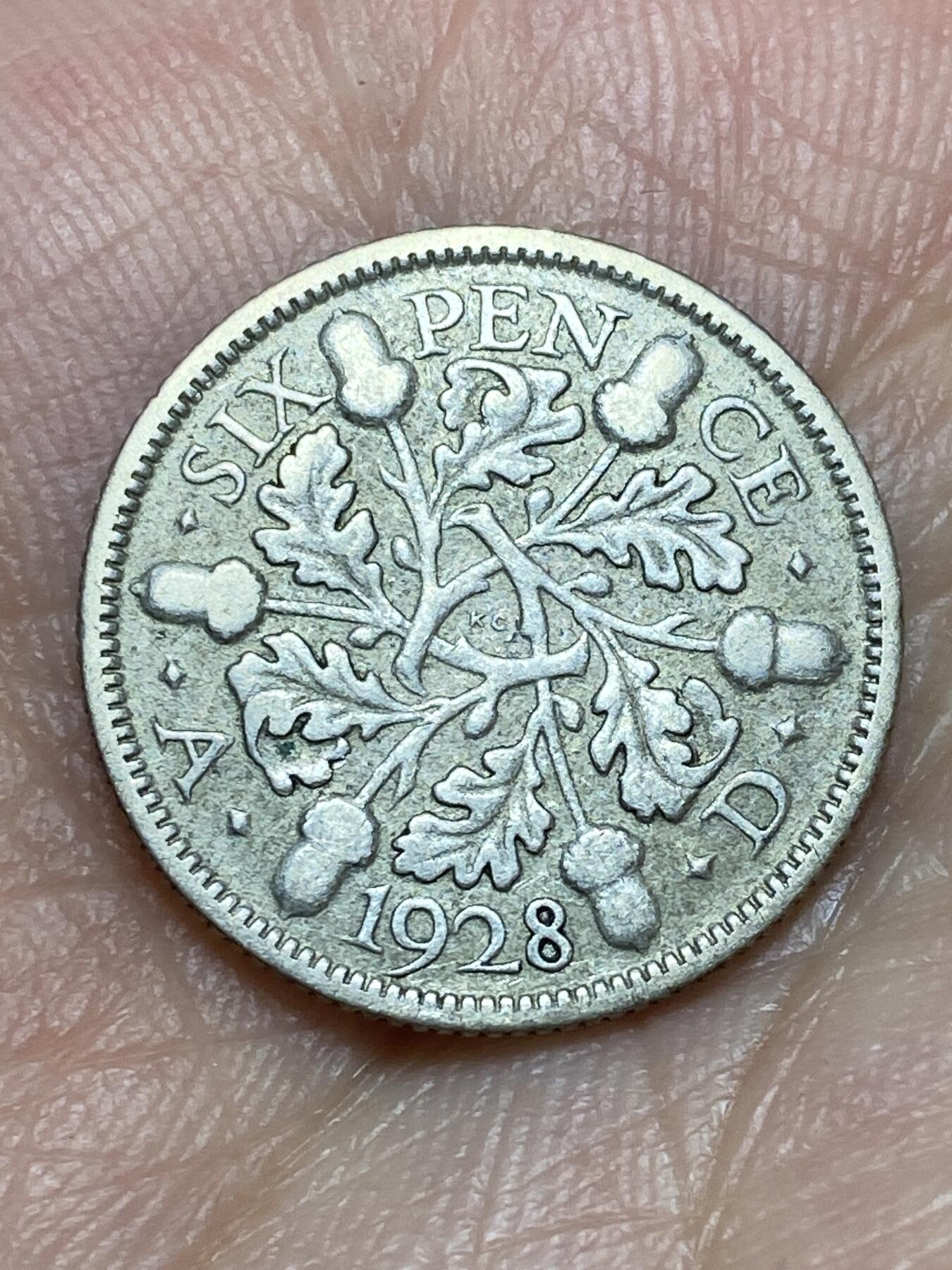 2026年第三十一场(总第二百场)英国一线回流散币新春特拍第三场(免佣金) 英国🇬🇧1928年6便士银币(乔治五世第五版，500银)