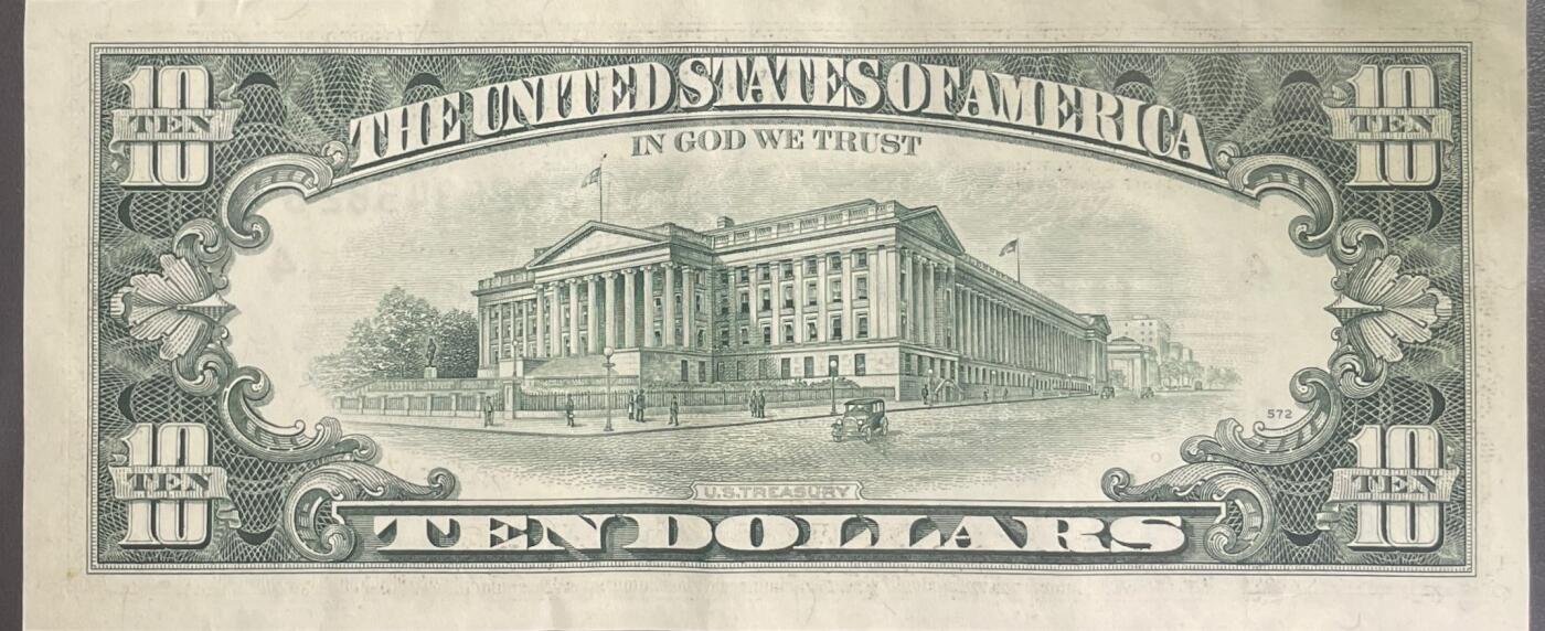 回流0301  1995年版10美元联邦储备券三连号（¥207元）克利夫兰联邦储备银行（字母“D”，数字标识“4”）