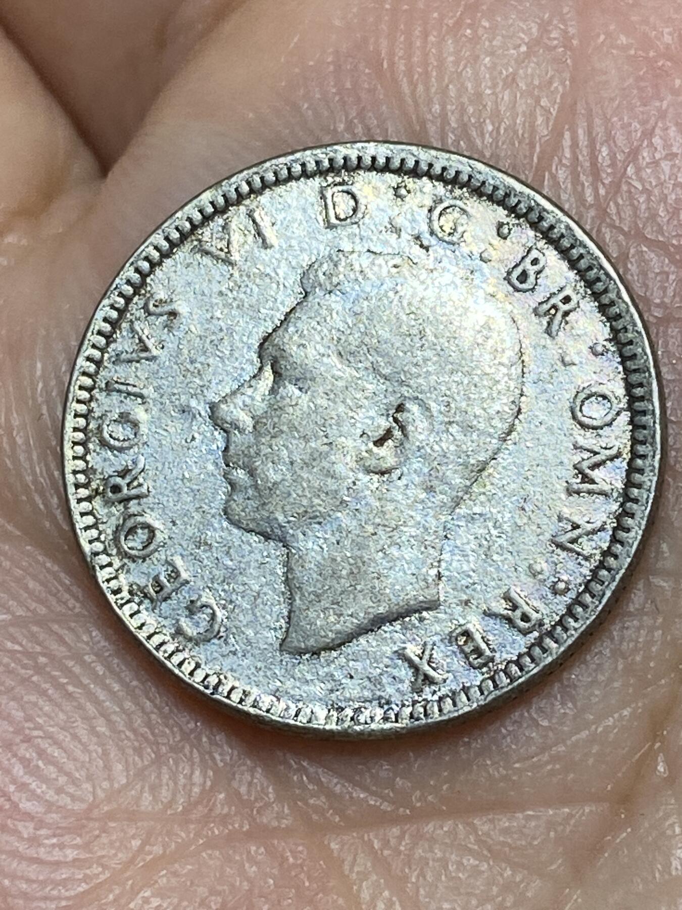 2026年第三十一场(总第二百场)英国一线回流散币新春特拍第三场(免佣金) 英国🇬🇧1943年6便士银币(乔治六世第一版，500银)