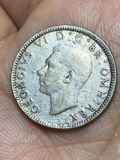 2026年第三十一场(总第二百场)英国一线回流散币新春特拍第三场(免佣金) 英国🇬🇧1943年6便士银币(乔治六世第一版，500银)