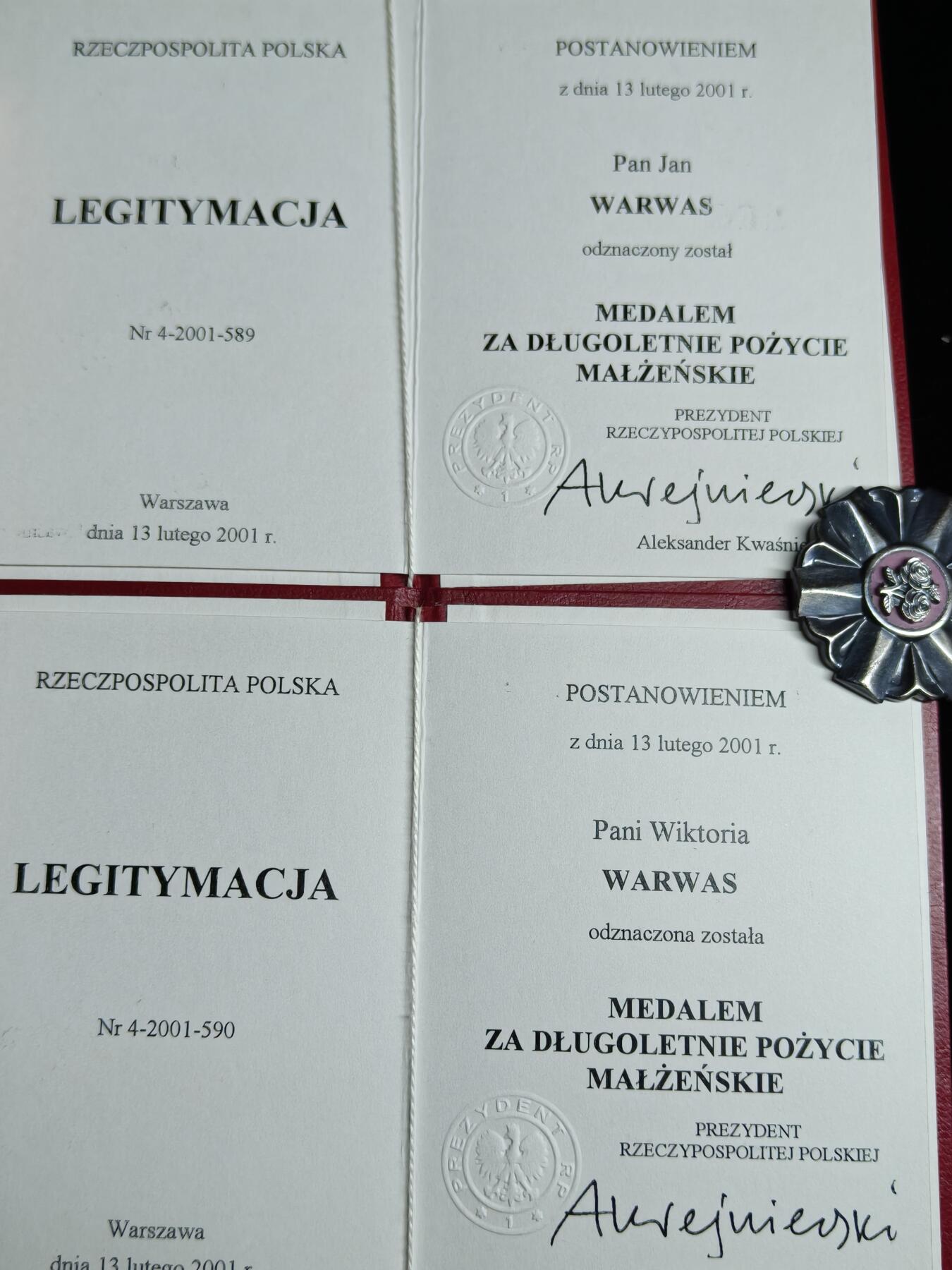 马到成功 迎新年  精品专场 波兰金婚纪念章 夫妻一套