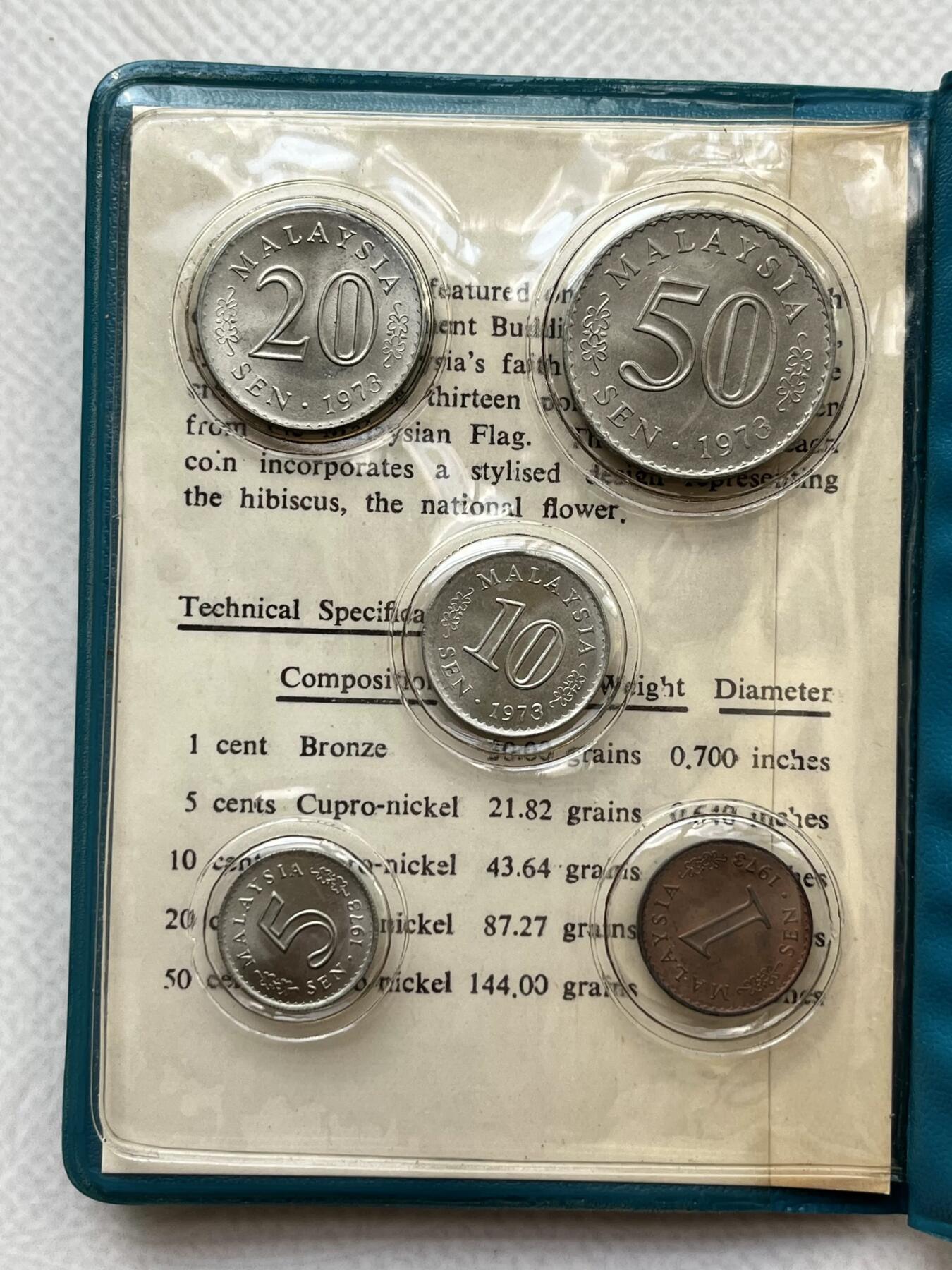 咖啡豆•收藏 2026年Feb_28th世界各国硬币套币拍卖 马来西亚 1973年 MS UNC封装套币 外国硬币