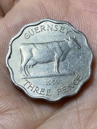 2026年第三十一场(总第二百场)英国一线回流散币新春特拍第三场(免佣金) - 英属根西岛🇬🇬1959年3便士(伊丽莎白二世时期第二版首发年，厚版)