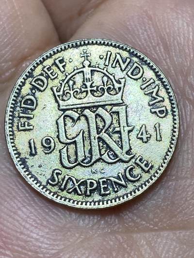 2026年第三十一场(总第二百场)英国一线回流散币新春特拍第三场(免佣金) - 英国🇬🇧1941年6便士银币(乔治六世第一版，500银)