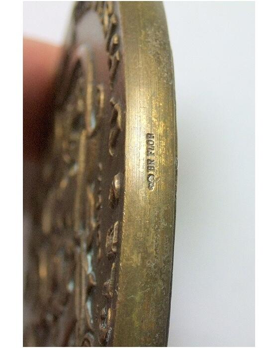 【艺术】法国艺术大章 拿破仑青年像+双柱 出生地阿雅克肖 高浮雕精制超大铜章 80MM 238克