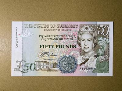 《艾美收藏》第232期-2.22周日外币靓号精品场(春节首拍) - 根西50镑 UNC 1994年A冠 无3547双尾88