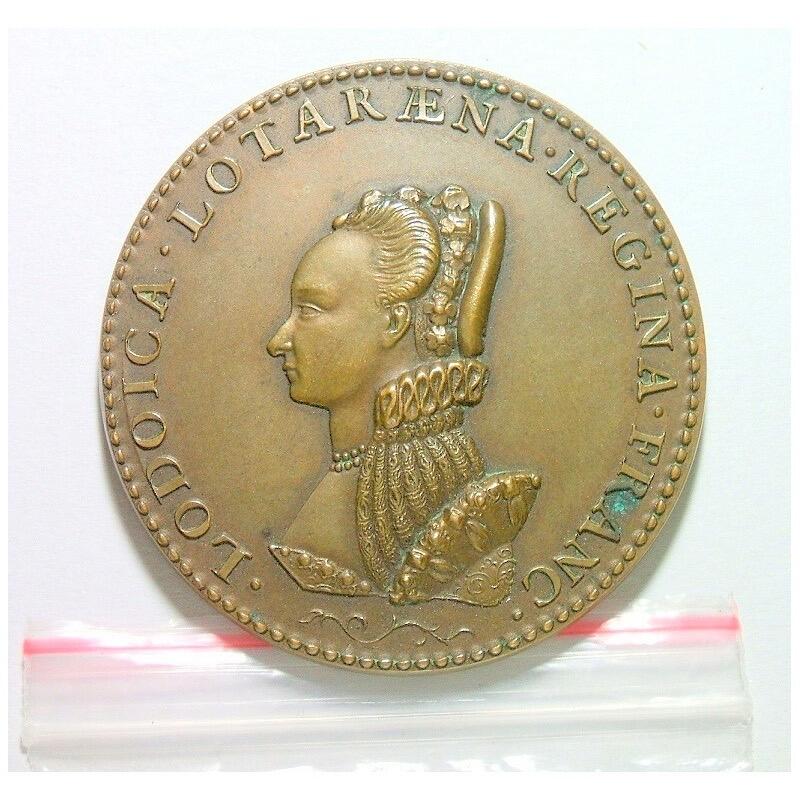 法国亨利三世骑马像+洛林皇后 高浮雕精制大铜章 42MM