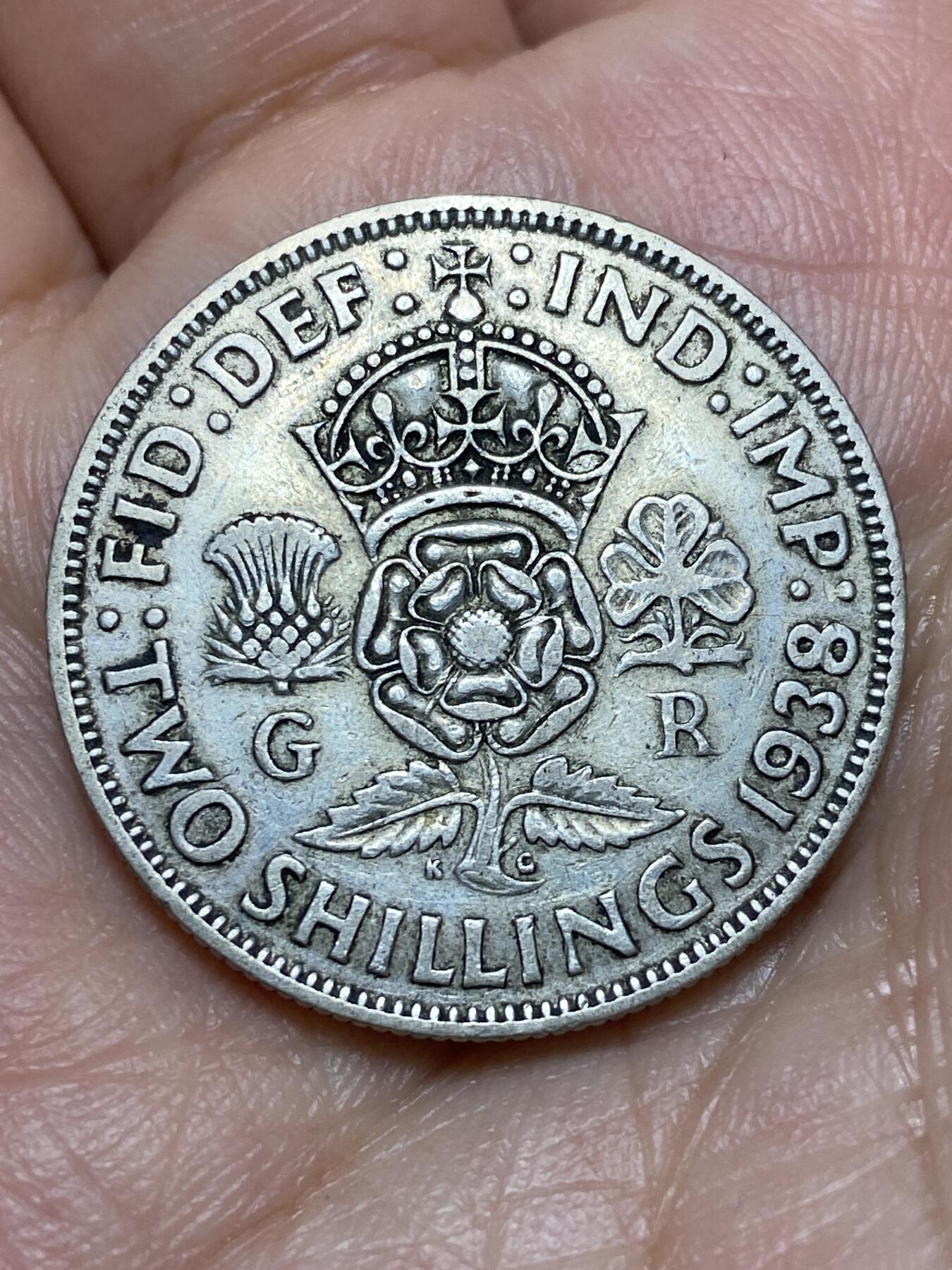 2026年第三十一场(总第二百场)英国一线回流散币新春特拍第三场(免佣金) 英国🇬🇧1938年2先令银币(乔治六世第一版，500银)