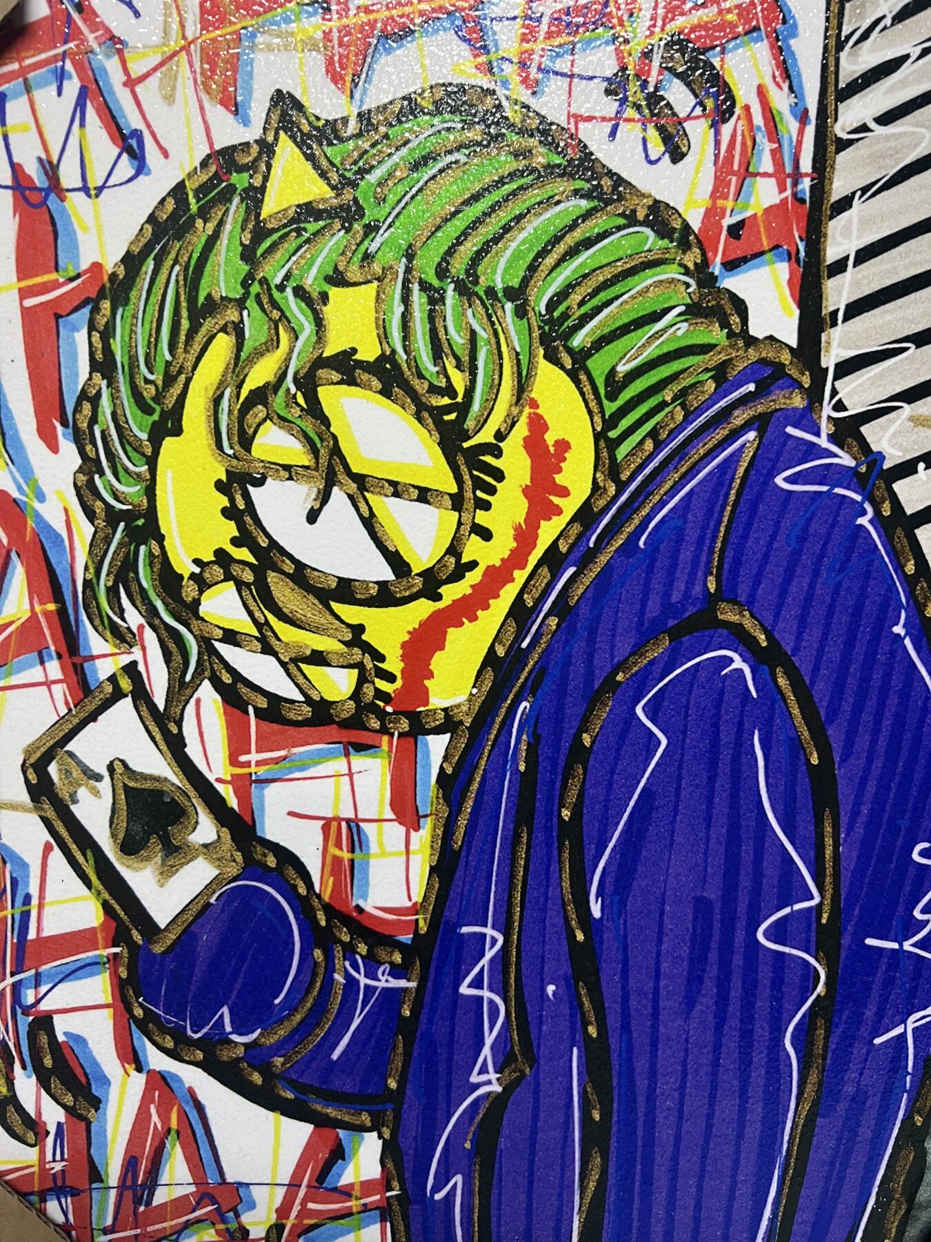 零元拍：OWSON 系列作品装饰肌理画《小丑》，相框尺寸35/35CM。因展品出展，镜框可能有轻微划痕，介意勿拍