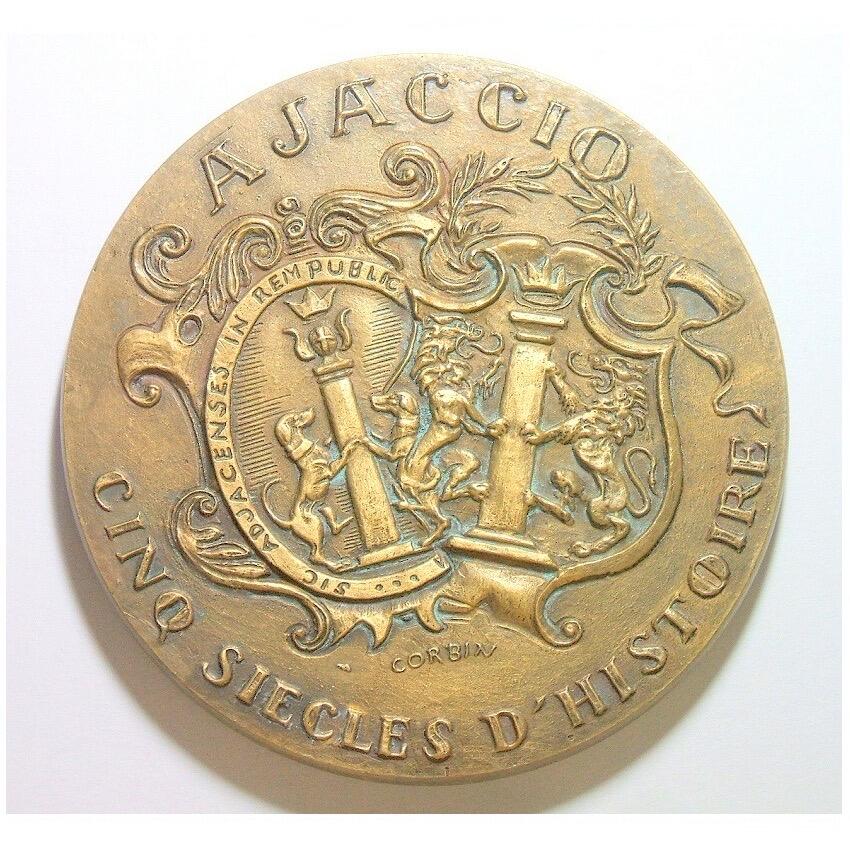 【艺术】法国艺术大章 拿破仑青年像+双柱 出生地阿雅克肖 高浮雕精制超大铜章 80MM 238克