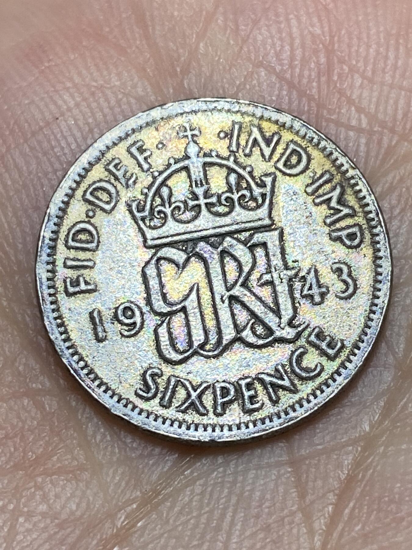 2026年第三十一场(总第二百场)英国一线回流散币新春特拍第三场(免佣金) 英国🇬🇧1943年6便士银币(乔治六世第一版，500银)