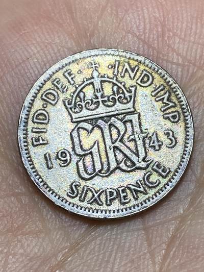 2026年第三十一场(总第二百场)英国一线回流散币新春特拍第三场(免佣金) - 英国🇬🇧1943年6便士银币(乔治六世第一版，500银)