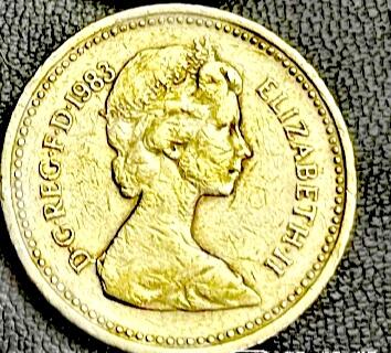 英国1983、84、85、2003年1英磅加厚靓品硬币4枚一组：包括1983年无竖纹稀缺版别及2003年近原光稀有版别