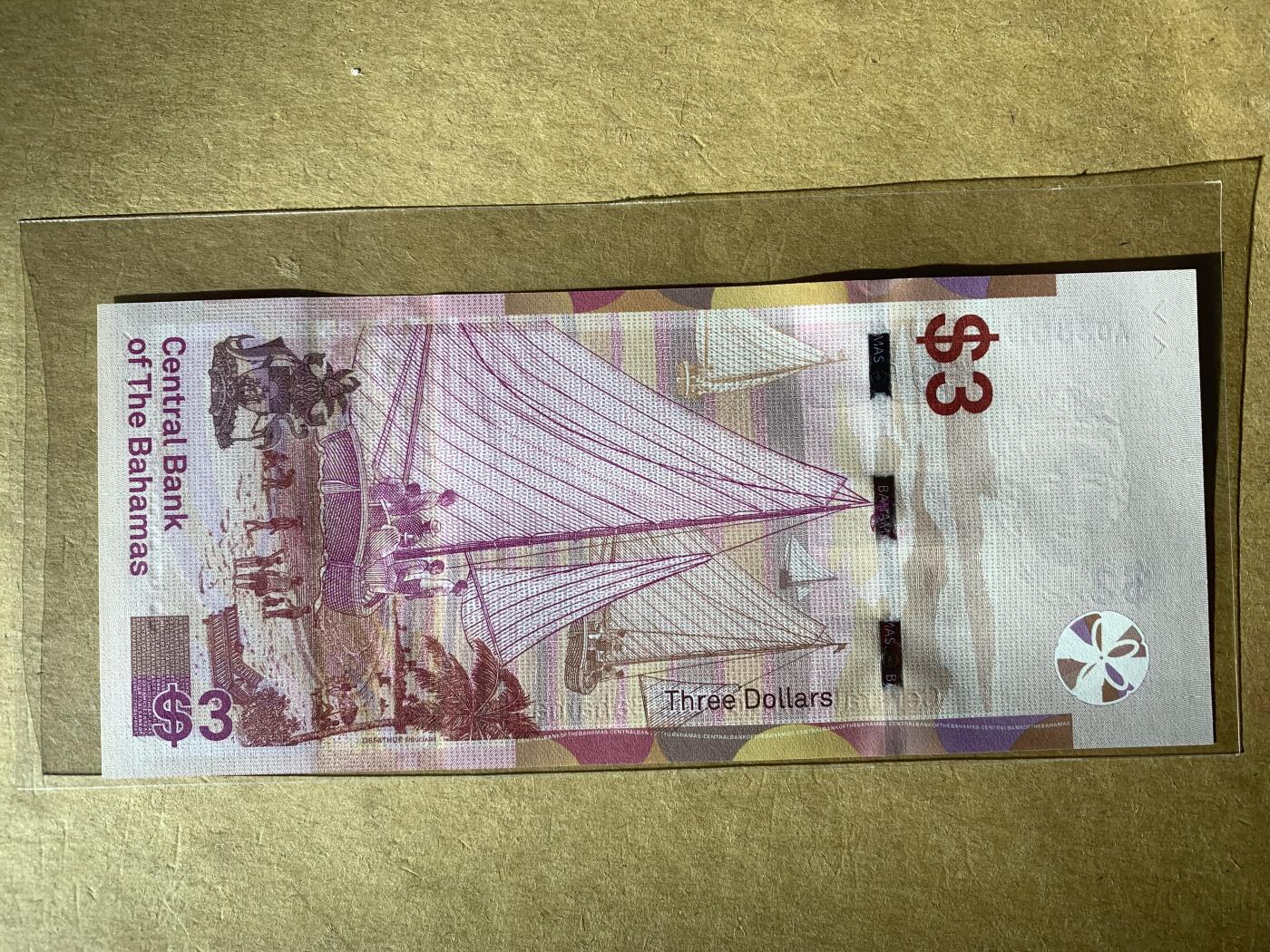 【礼羽收藏】🌏世界钱币拍卖第132期 【A038698】全新UNC 2019年巴哈马3元纸币 女王钞 A冠 无47尾8 
