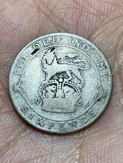 2026年第三十一场(总第二百场)英国一线回流散币新春特拍第三场(免佣金) - 英国🇬🇧1924年6便士银币(乔治五世第二版，500银)