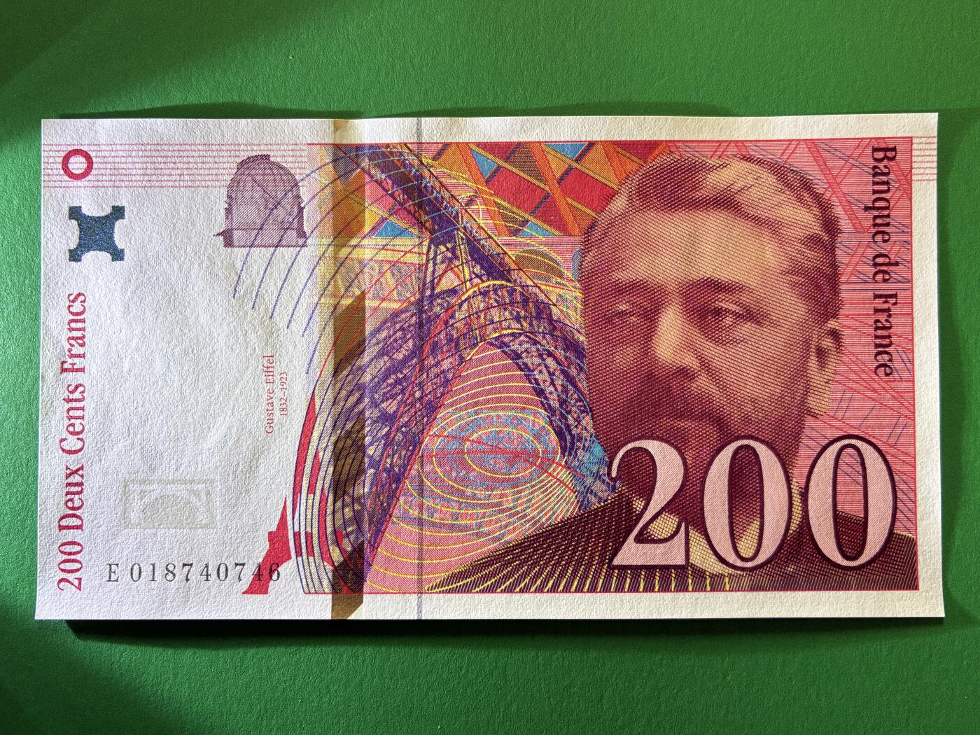 咖啡豆•收藏 2026年Feb_27th世界各国纸币拍卖 法国 1996年 200法郎 全新UNC 外国纸币