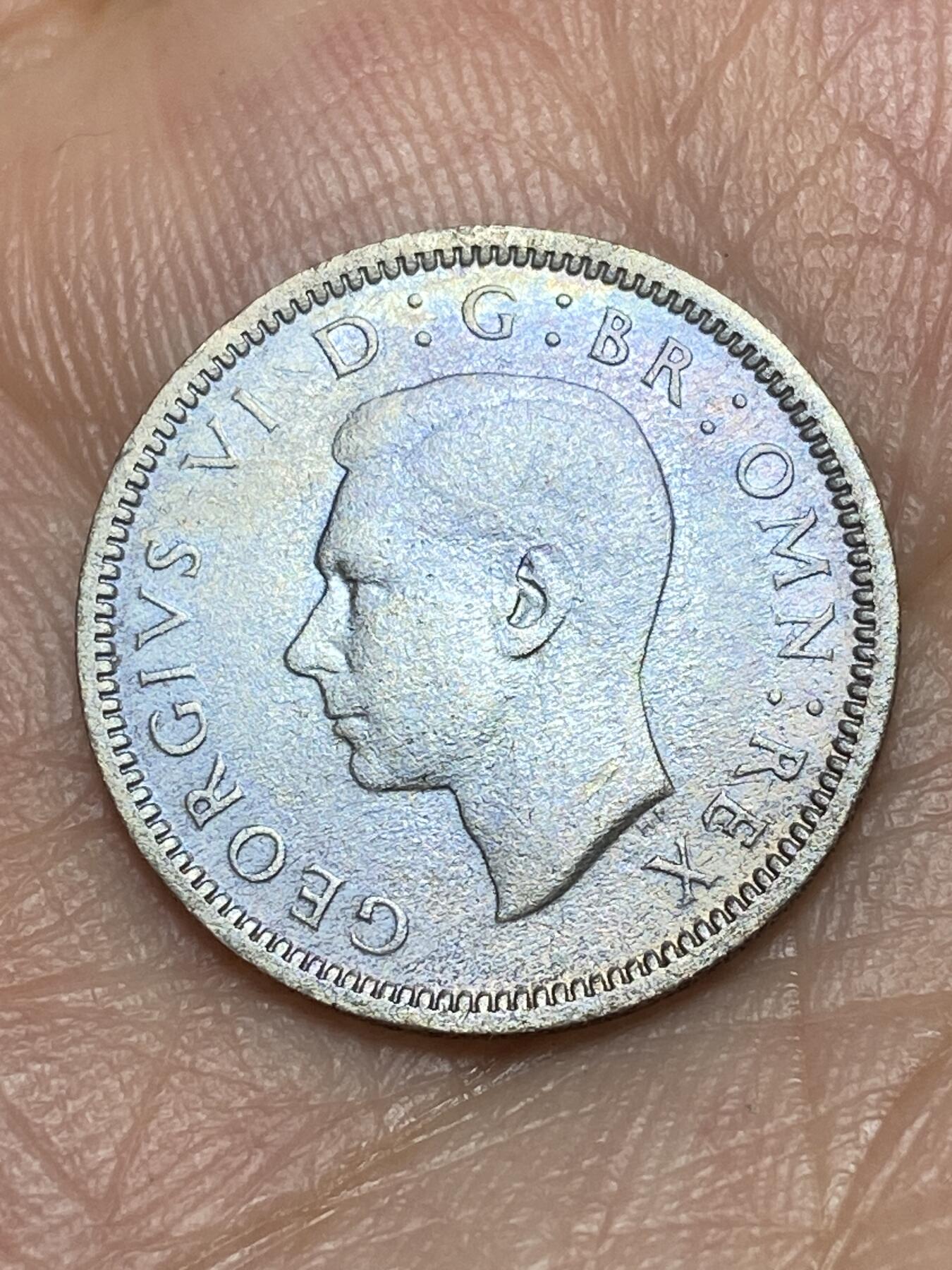 2026年第三十一场(总第二百场)英国一线回流散币新春特拍第三场(免佣金) 英国🇬🇧1941年6便士银币(乔治六世第一版，500银)