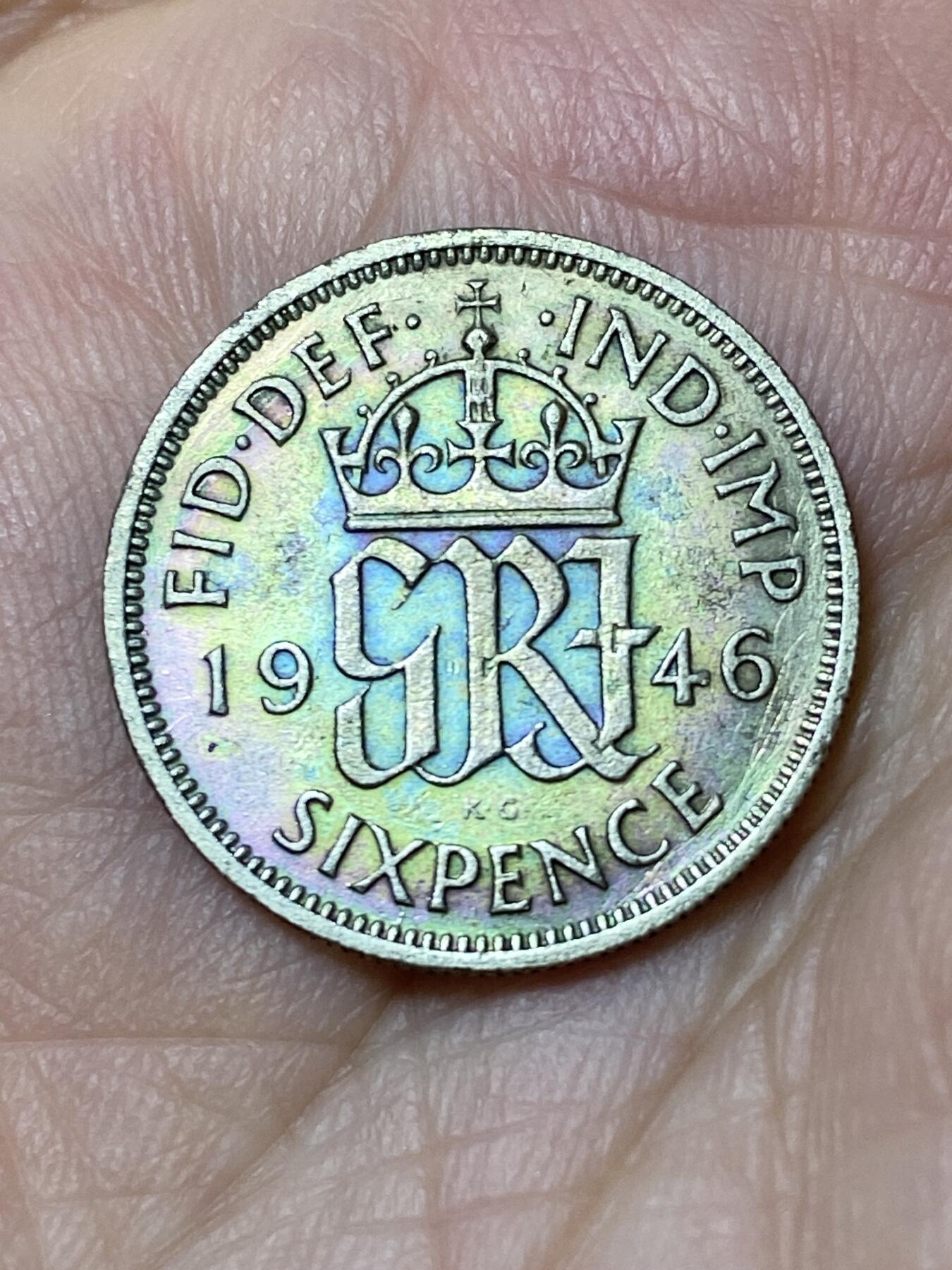 2026年第三十一场(总第二百场)英国一线回流散币新春特拍第三场(免佣金) 英国🇬🇧1946年6便士银币(乔治六世第一版关门年，500银)