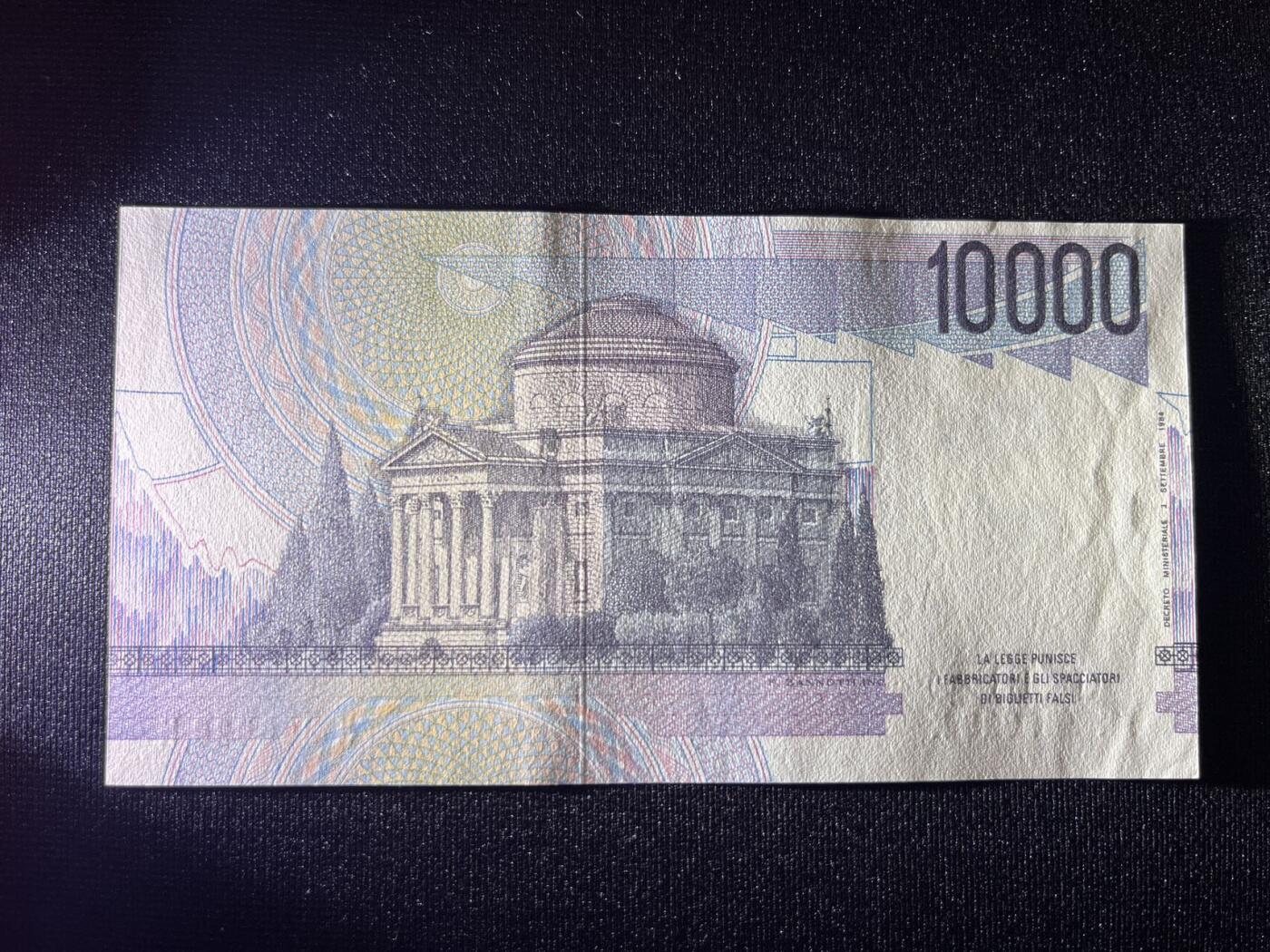 世界各国纸币拍卖 意大利1984年 10000里拉 实物图