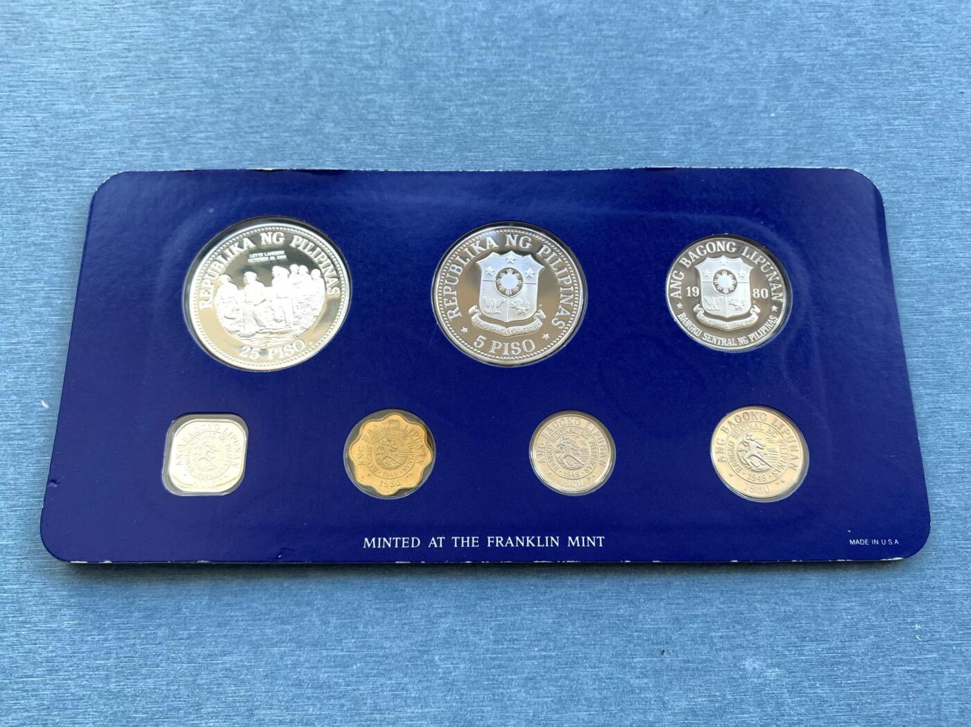 咖啡豆•收藏 2026年Feb_28th世界各国硬币套币拍卖 菲律宾 1980年 精制套币 富兰克林包装 外国硬币