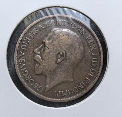 外国优质老铜币银币，周日九点倒数截拍，满百包邮，持续收拍，初八发货 - 英国乔治五世1913年半便士铜币，发行于 “日不落帝国” 鼎盛期。正面为乔治五世头像，背面是象征不列颠尼亚的坐像，见证了英国在一战前的全球霸权与殖民扩张。