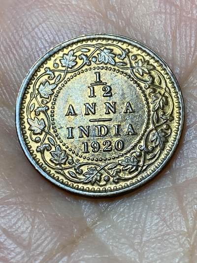 2026年第三十一场(总第二百场)英国一线回流散币新春特拍第三场(免佣金) - 原光好品–英属印度1920年1/12安娜(乔治五世时期，c版加尔各答造)